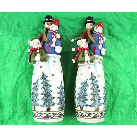 2 Piece Snowman Family Christmas Holiday Decoration Decor - Picture 1 of 6